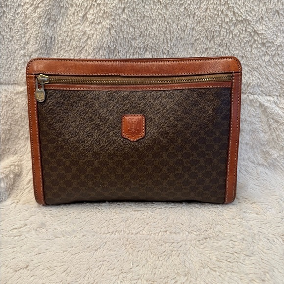 EUC Vintage Celine Macadam Monogram Clutch With Hidden Strap - Picture 2 of 16